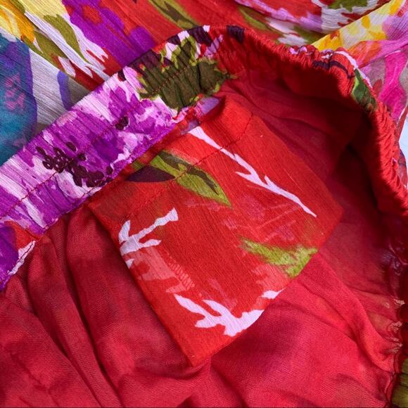 TravelSmith boho crinkle broom tiered maxi skirt - Picture 12 of 13